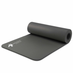 Mata antypoślizgowa do ćwiczeń, fitness lub jogi NBR Szara 183x61x1,5cm