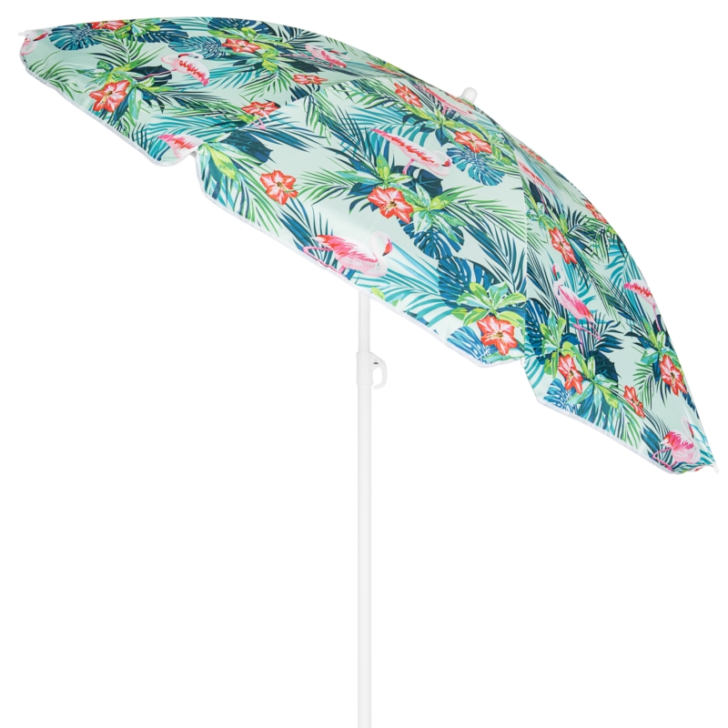 Parasol plażowy łamany składany Tropikalne kwiaty 180cm