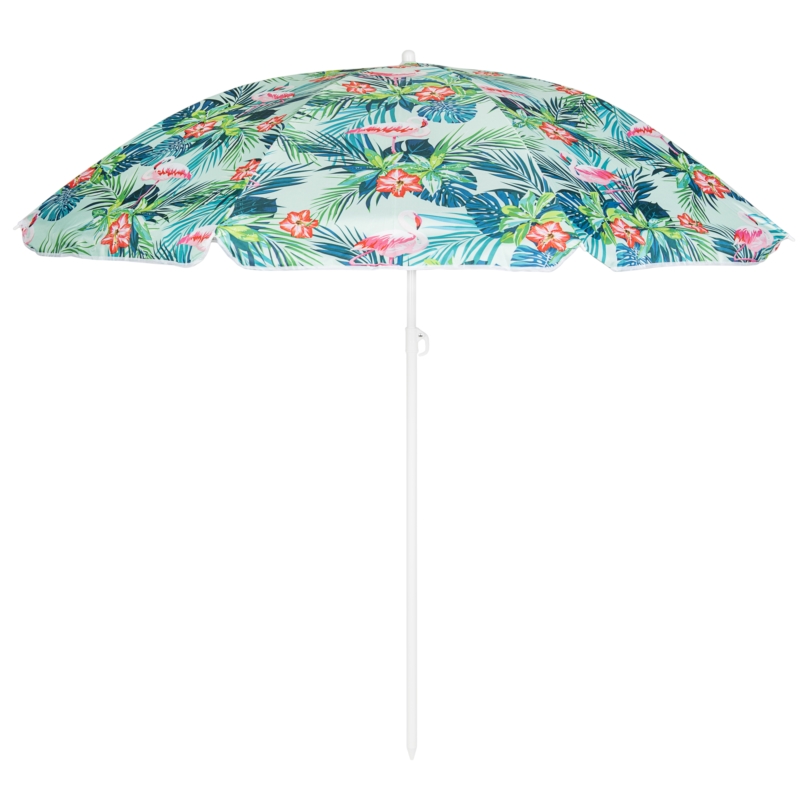 Parasol plażowy łamany składany Tropikalne kwiaty 180cm