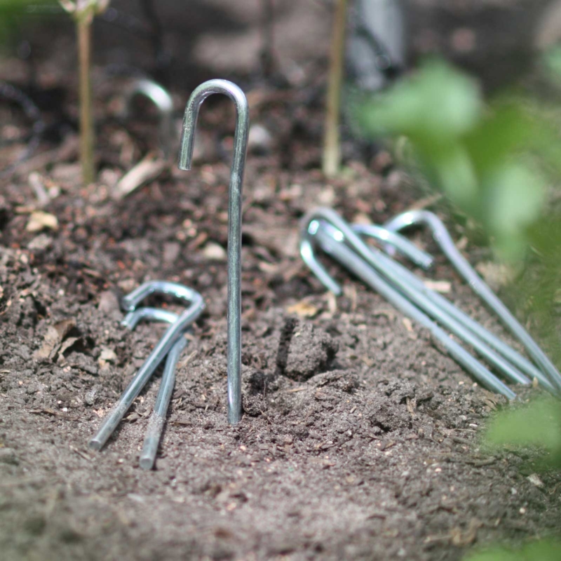 Szpilki do agrowłókniny metalowe ocynkowane J-kształtne kotwy, kołki 100 sztuk
