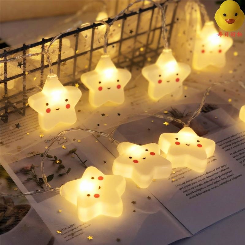 Lampki świąteczne choinkowe Gwiazdki 10LED Biały Ciepły
