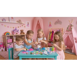 Lampka nocna z piaskiem kinetycznym do modelowania oraz figurkami